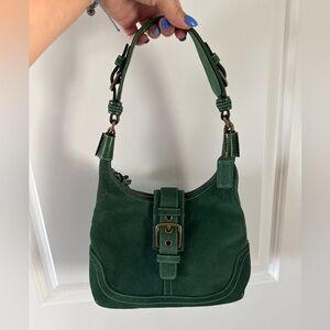 Coach Vintage Suede Emerald Green Hampton Hobo 7471